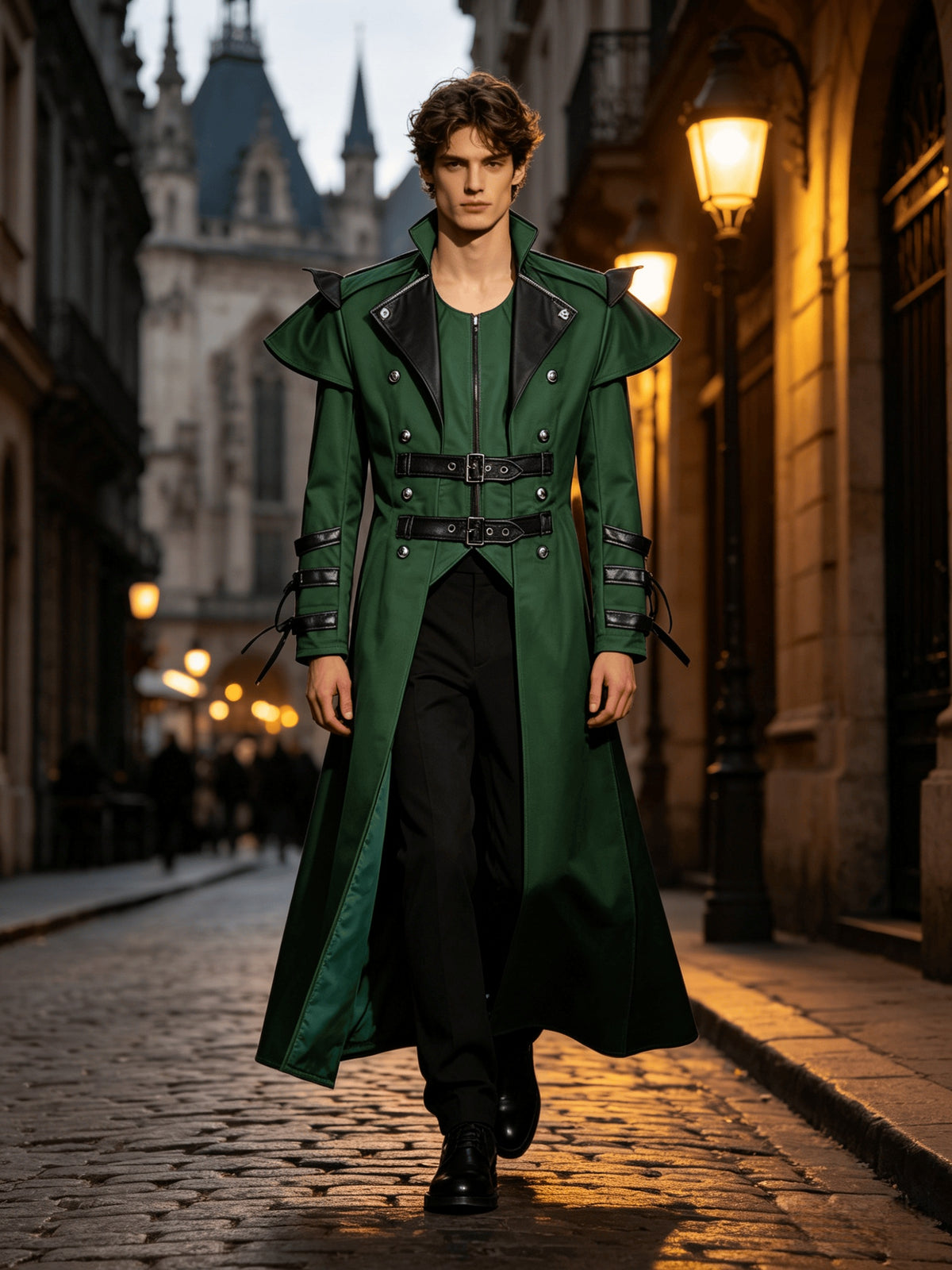 Men's Steampunk Halloween Jacket with Collar