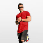 T-Shirt Slim Fit Ze Streczem Oddychający Męski