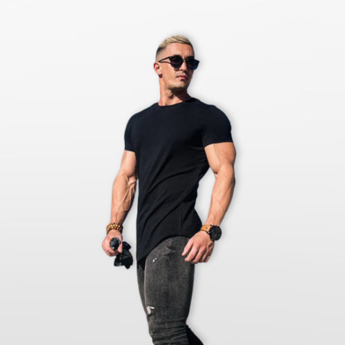 T-Shirt Slim Fit Ze Streczem Oddychający Męski