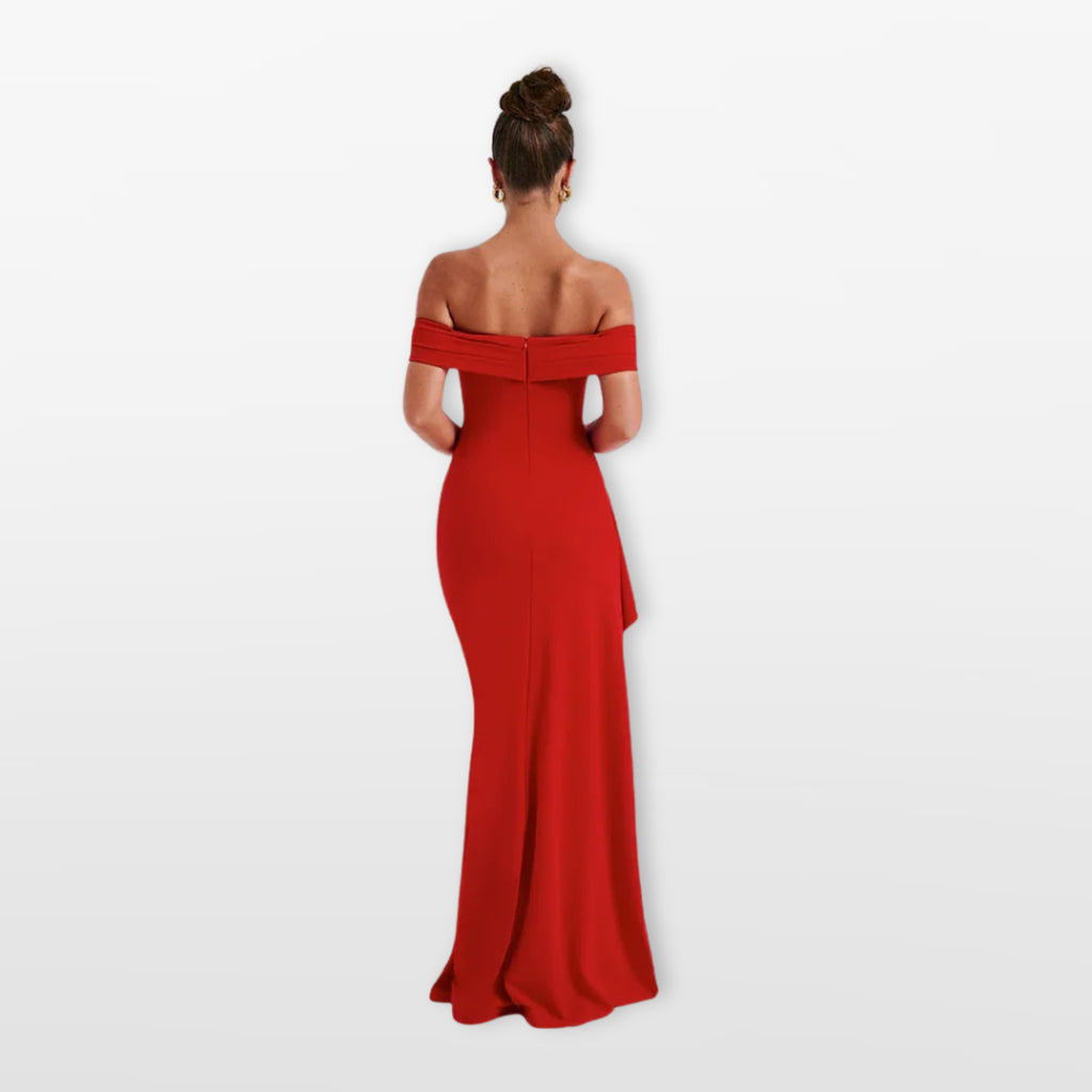 Sukienka Maxi Odkryte Ramiona Elegancka Damskie