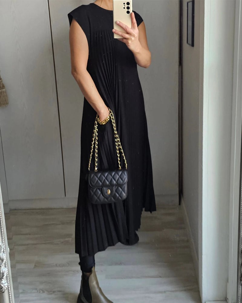 Plisowana Sukienka Maxi Damska