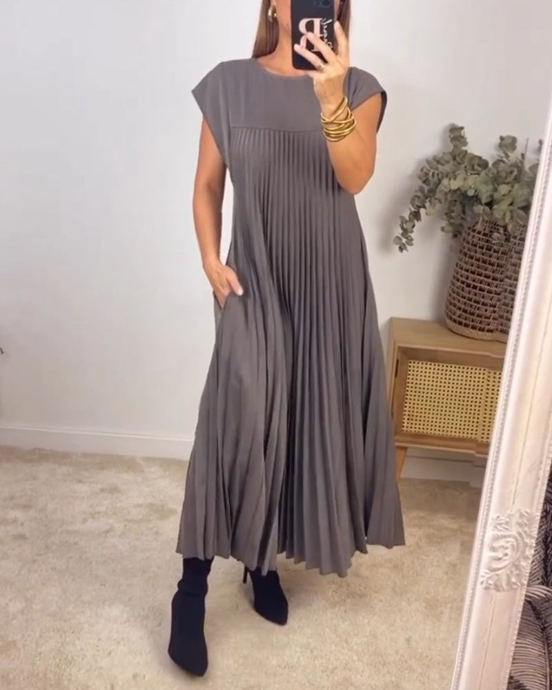 Plisowana Sukienka Maxi Damska