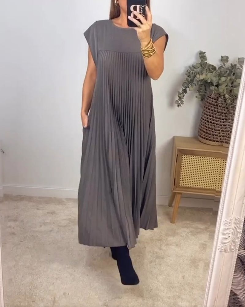 Plisowana Sukienka Maxi Damska