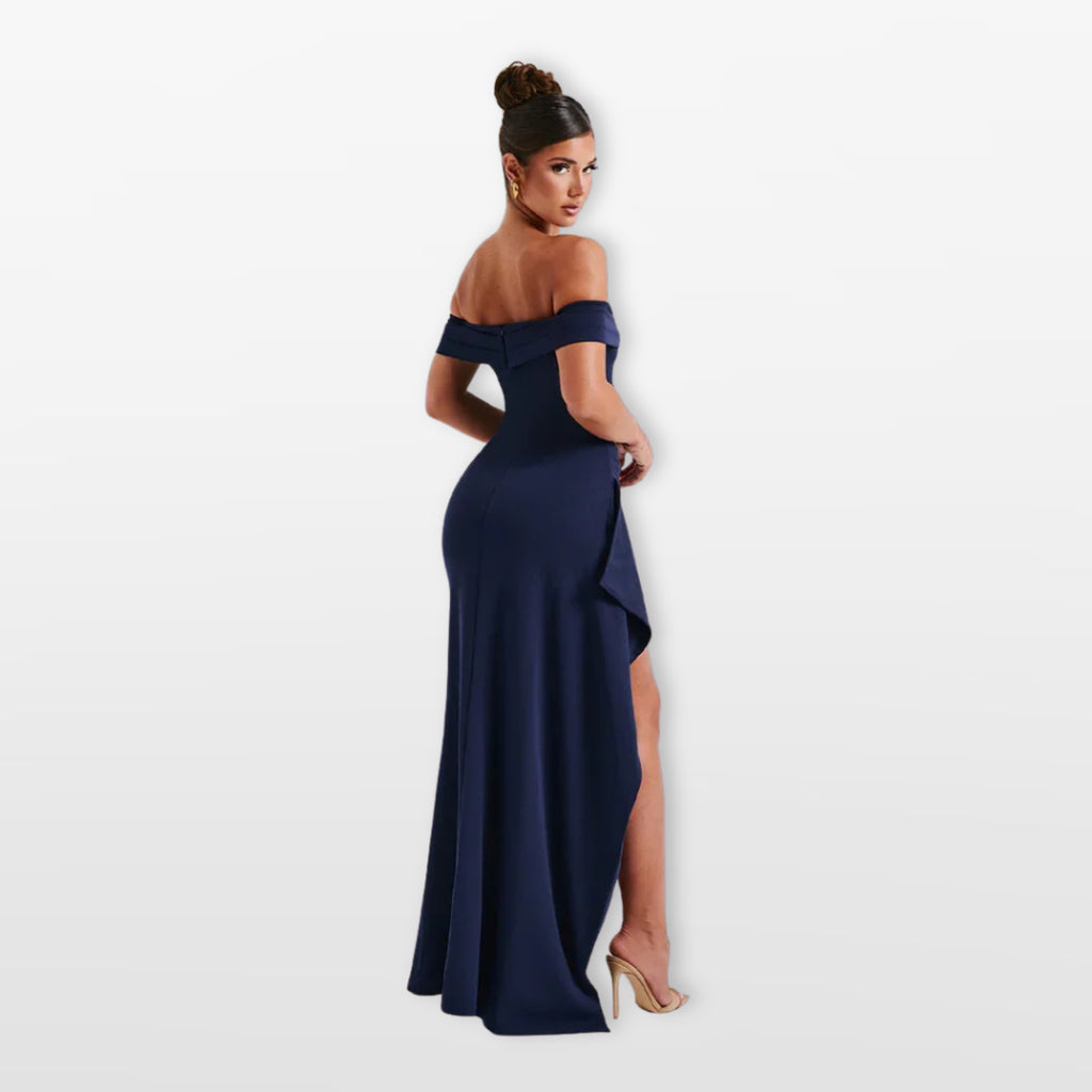 Sukienka Maxi Odkryte Ramiona Elegancka Damskie