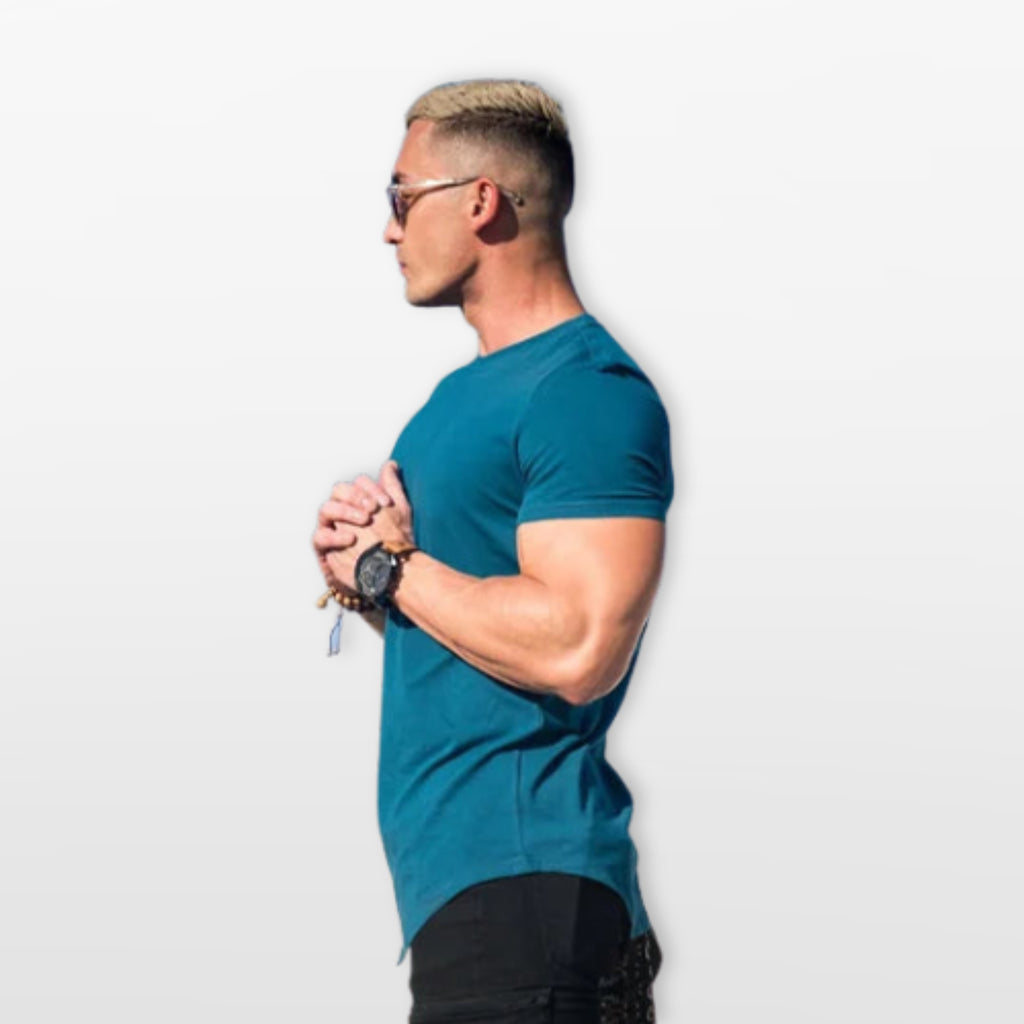 T-Shirt Slim Fit Ze Streczem Oddychający Męski