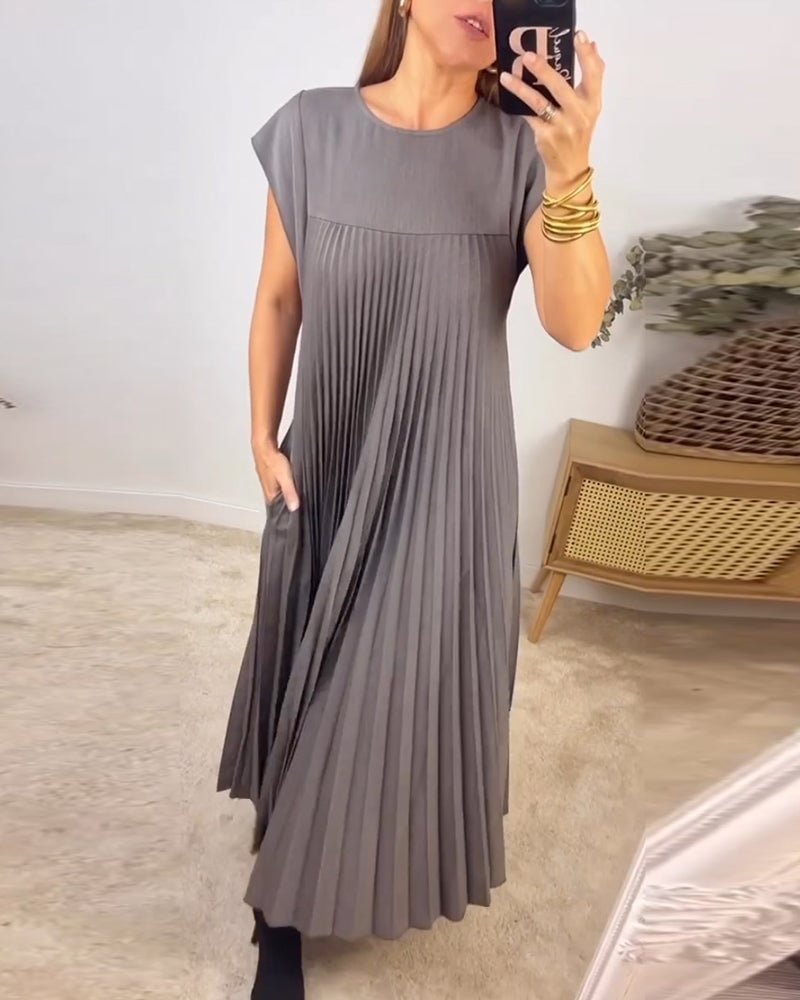 Plisowana Sukienka Maxi Damska