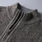 Herresweater med ståkrave og kort lynlås