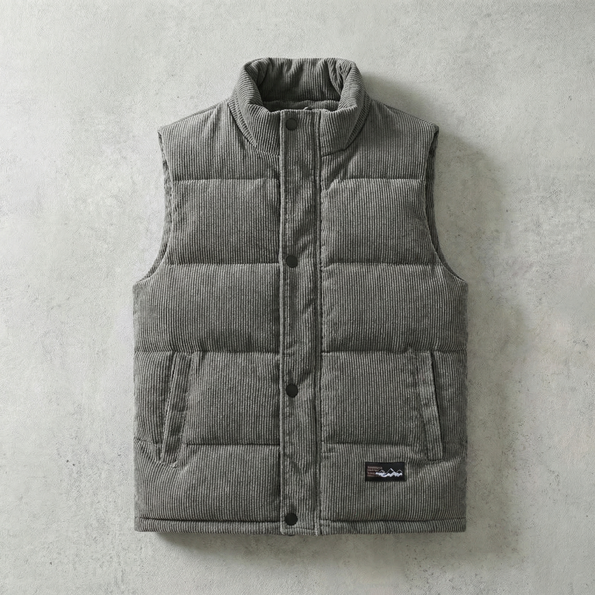Herre-quiltet vest med ståkrave
