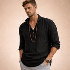 Herre Henley T-shirt med lange ærmer