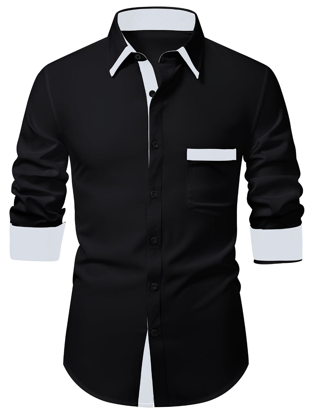 Camicia da uomo con finiture a contrasto e colletto