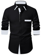Camicia da uomo con finiture a contrasto e colletto