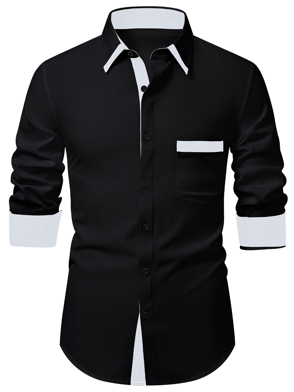 Camicia da uomo con finiture a contrasto e colletto