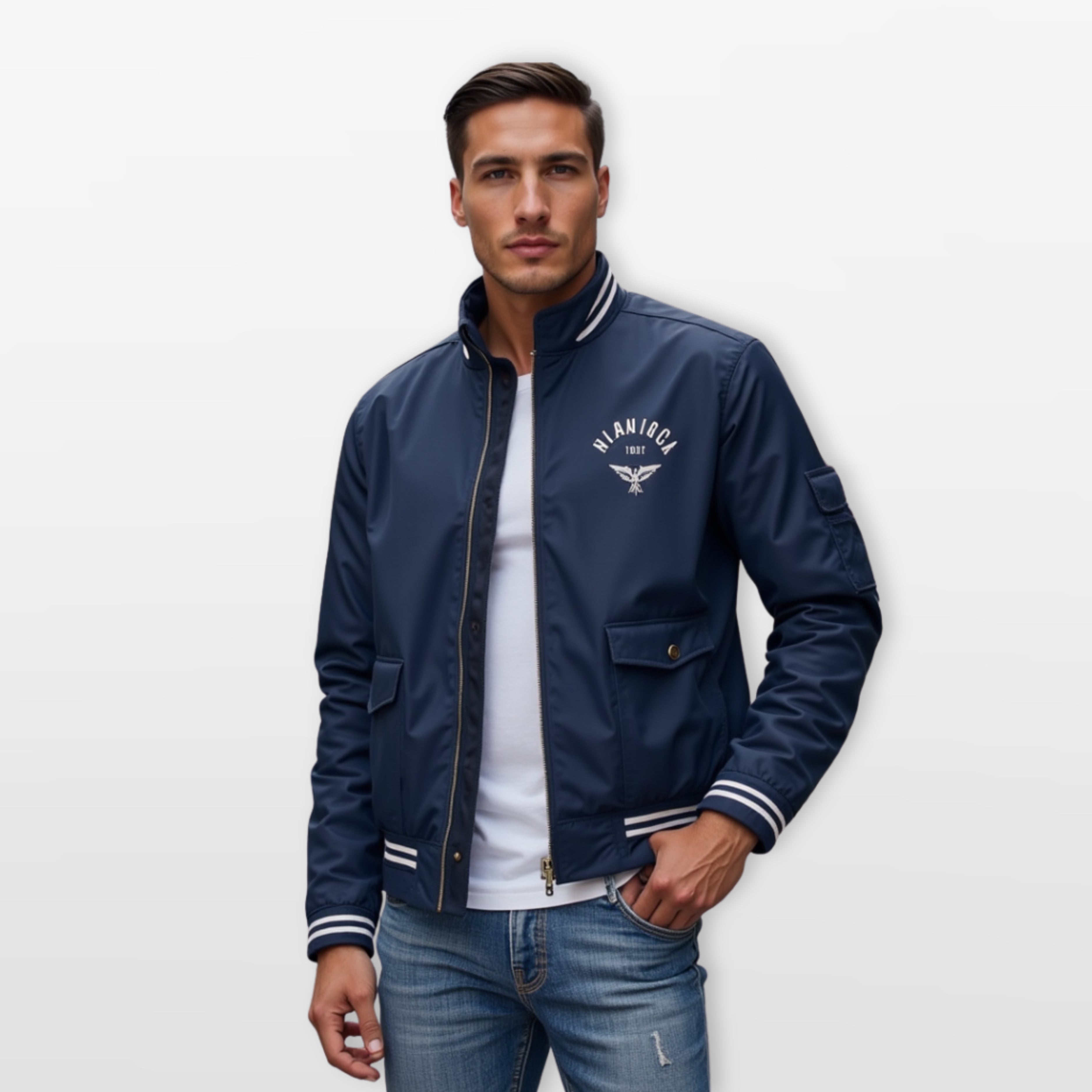 Kurtka Casual Sportowy Styl Męskie