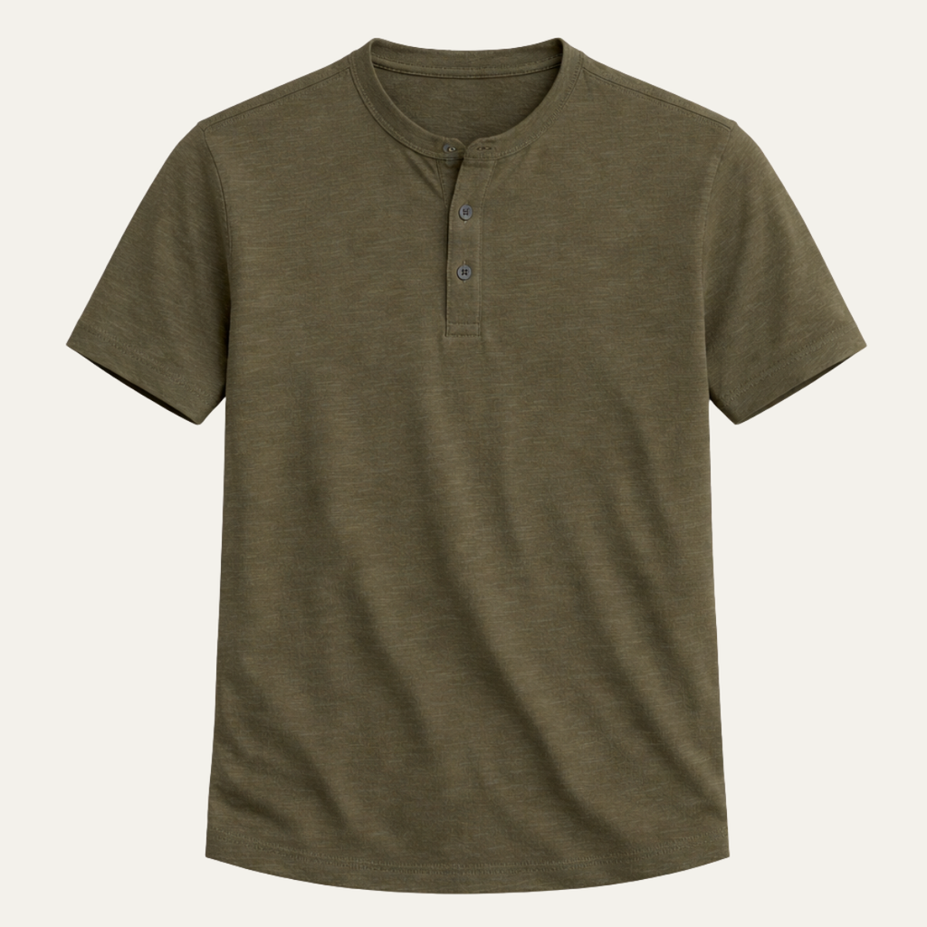 Pánské tričko Henley s krátkým rukávem