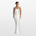 Satynowa Sukienka Maxi Elegancka Damska