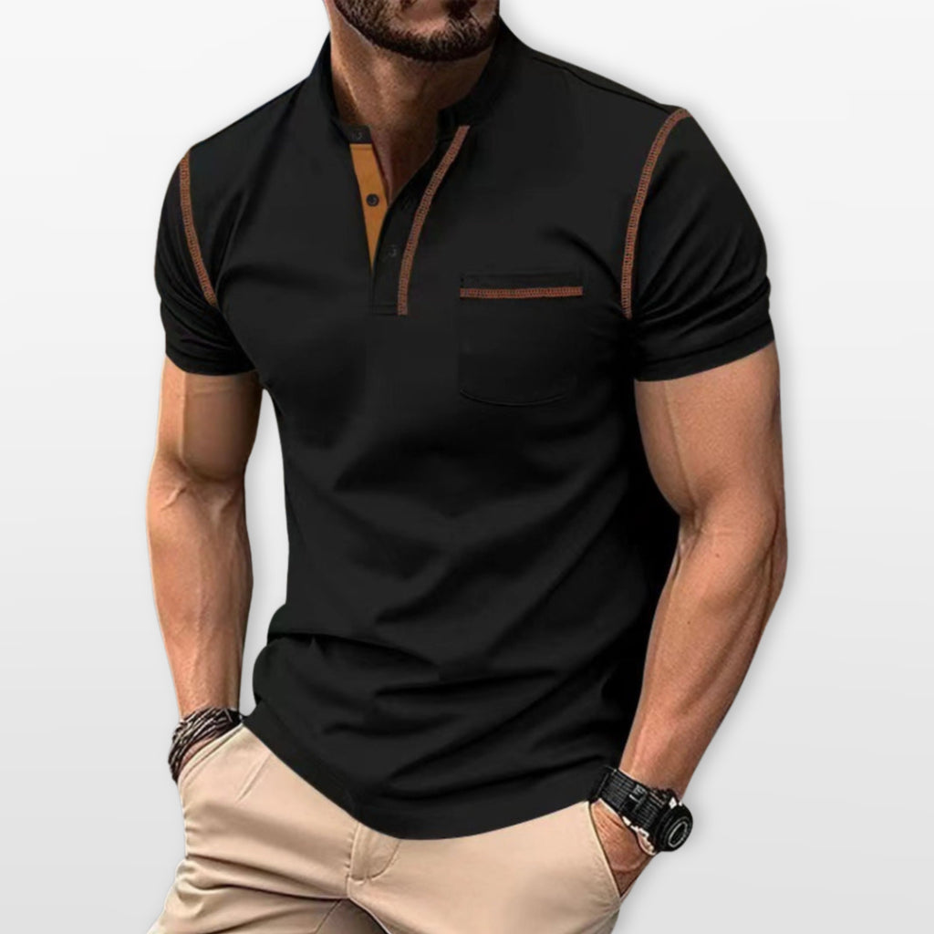 Męska Koszulka Polo Dopasowana Styl Henley