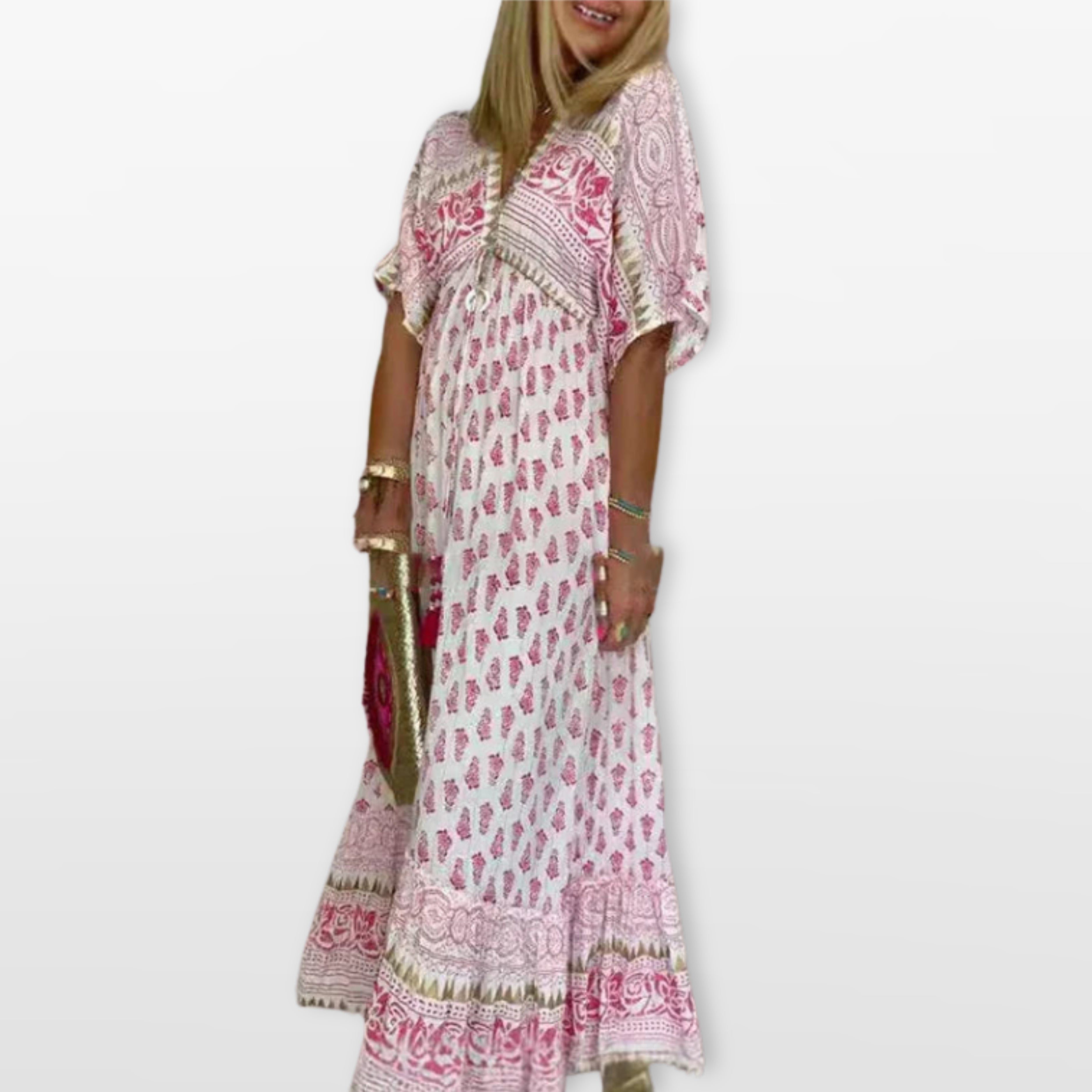 Sukienka Maxi Boho Wzorzysta Damska
