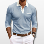 Męska Koszulka Polo Slim Fit z Długim Rękawem