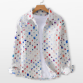 Męska Koszula Casual Wzorzysta Button Down