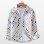 Męska Koszula Casual Wzorzysta Button Down