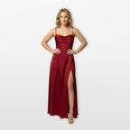 Sukienka Maxi Elegancka Rozcięcie Damskie