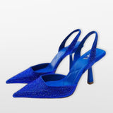 Szpilki Slingback Z Cyrkoniami Damskie