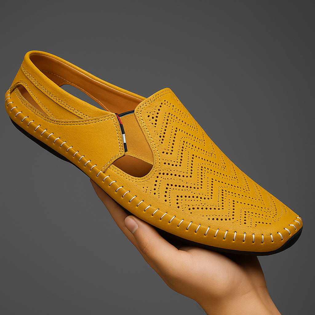 Herresko Slip-on med hulmønster