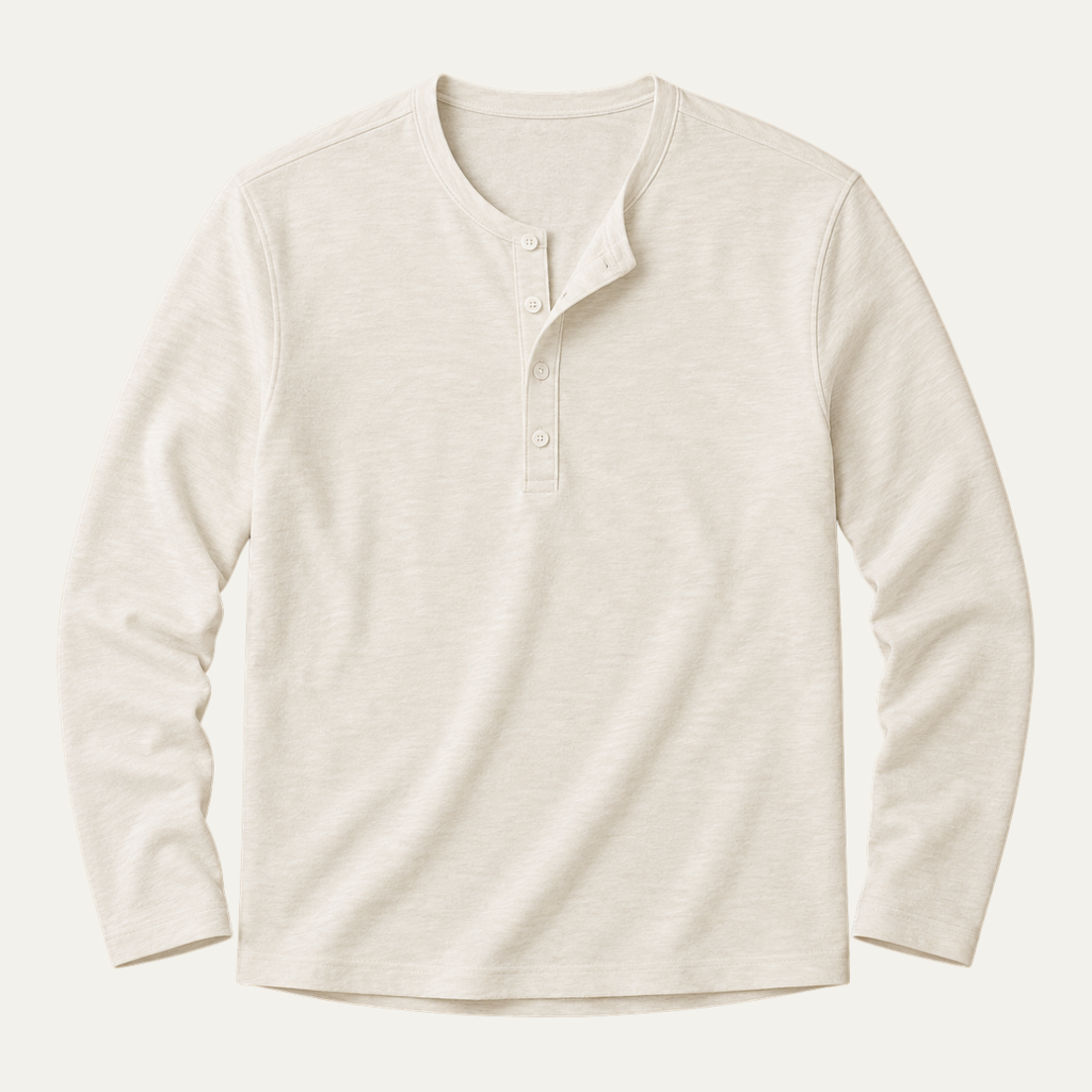 Tricou Henley de bărbați cu mânecă lungă