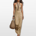 Sukienka Maxi Halter Elegancka Damska
