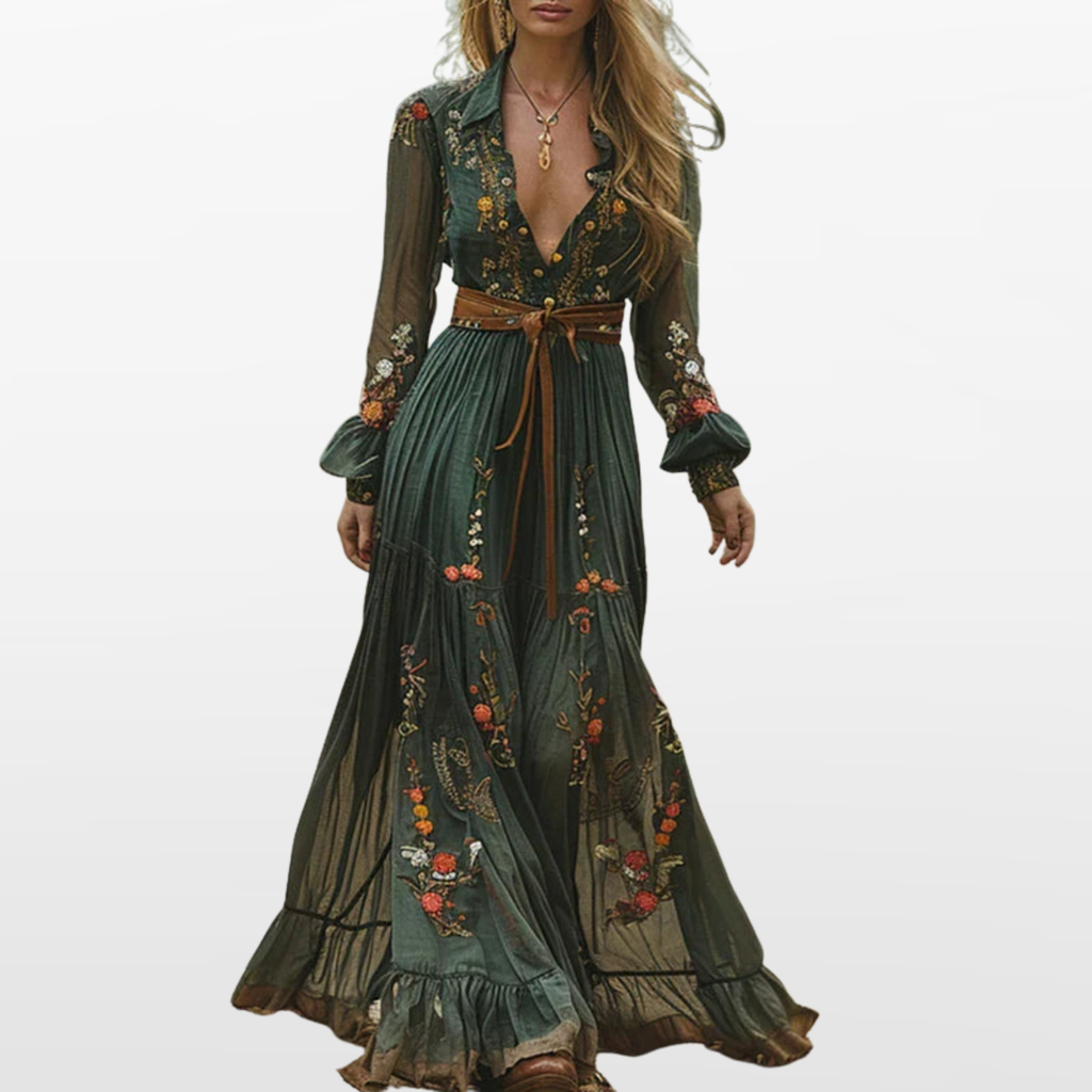 Damska Sukienka Maxi Boho Elegancka