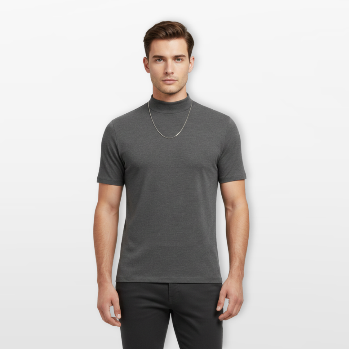 Męski T Shirt z Golfem Dopasowany