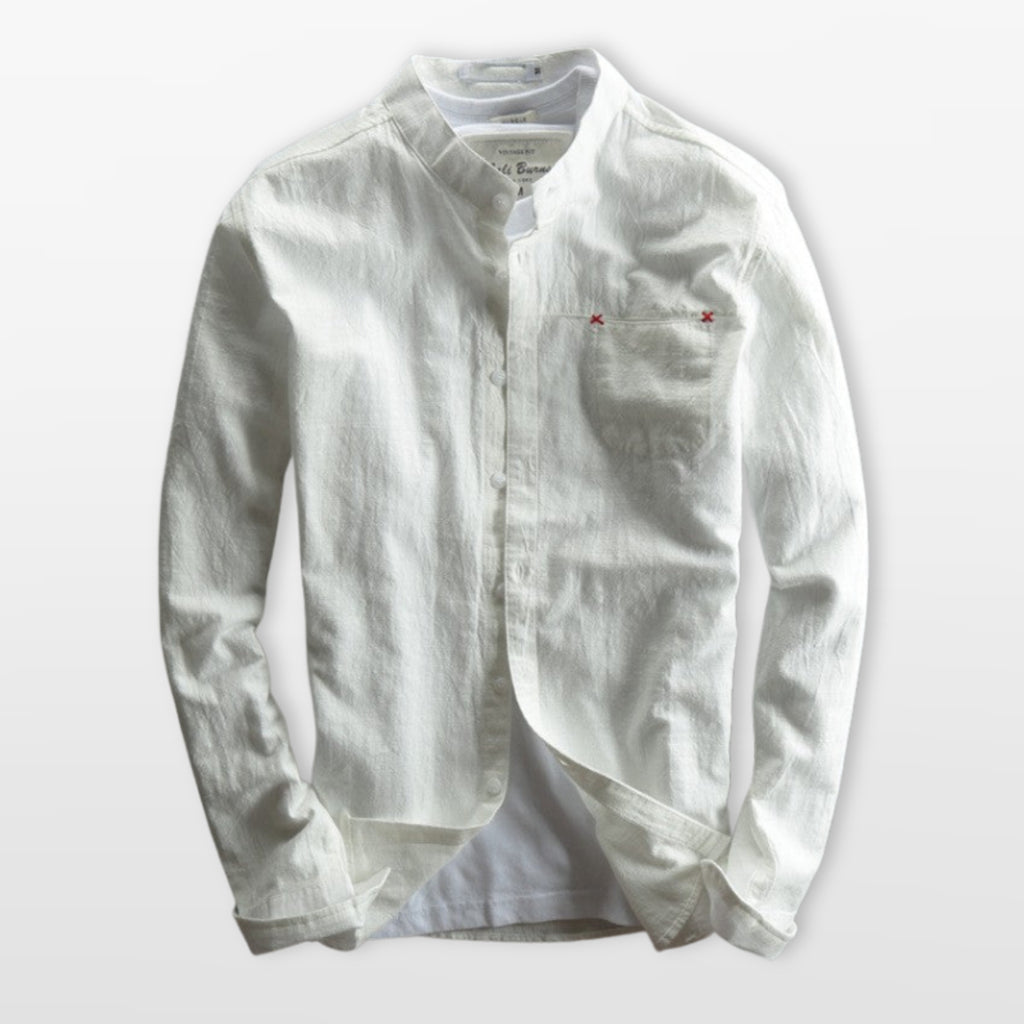 Koszula Ze Stójką Slim Fit Męska