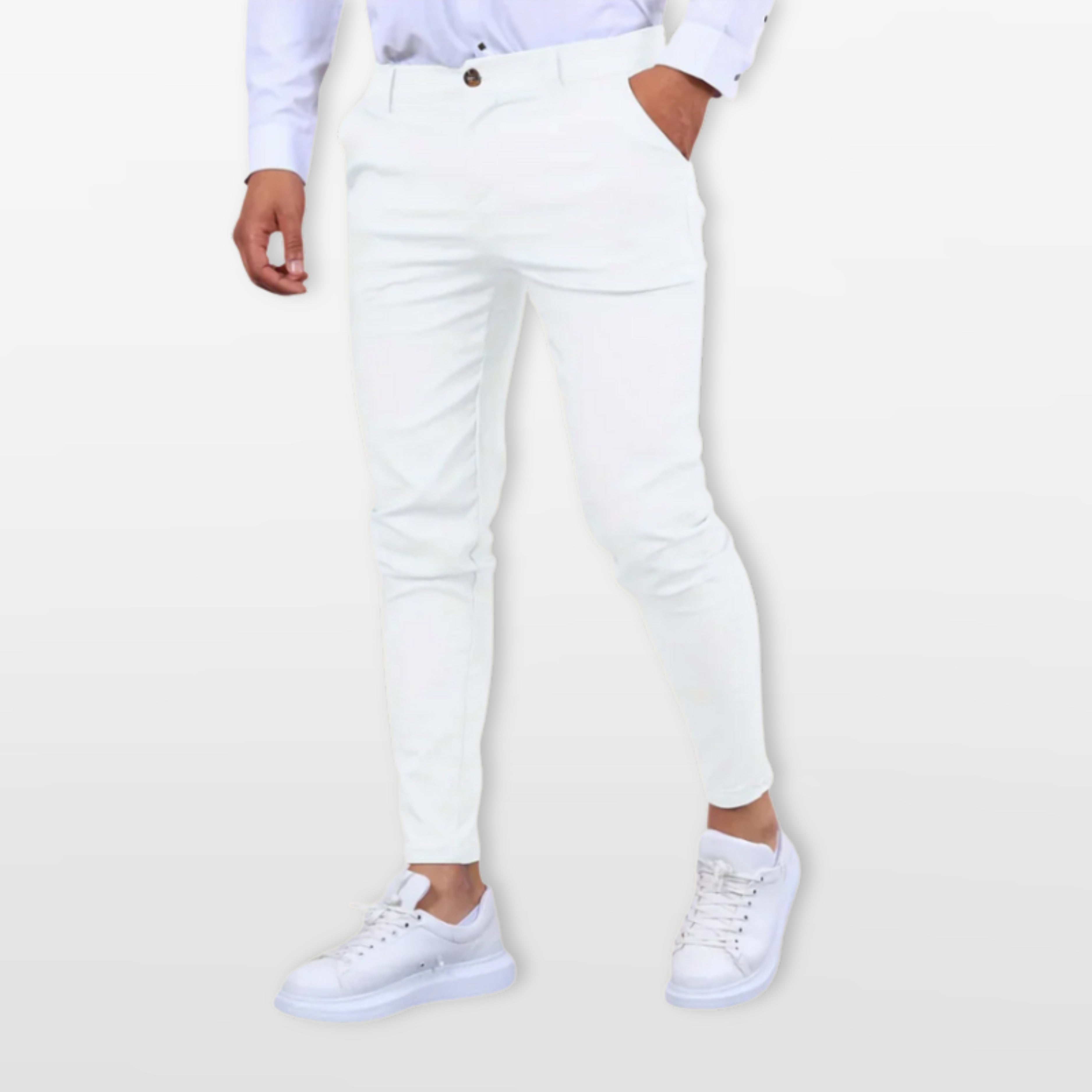 Męskie Ppodnie Slim Eleganckie Dopasowane Stylowe