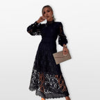 Sukienka Koronkowa Midi Elegancka Damskie
