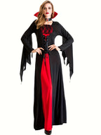 Kostium Wampirzycy Halloween Długa Suknia Damski