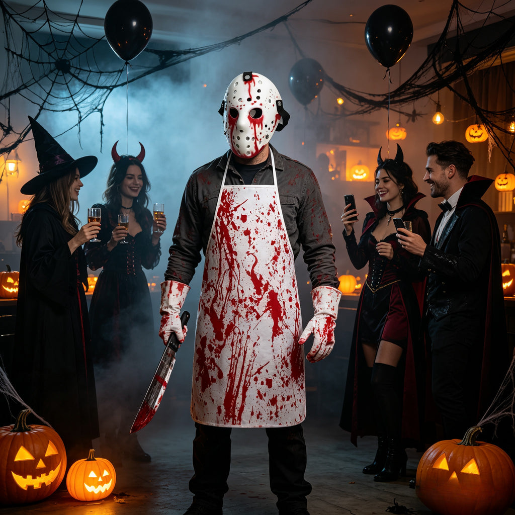 Kostium Rzeźnika Halloween z Fartuchem Męski