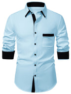 Camicia da uomo con finiture a contrasto e colletto