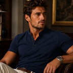 Ανδρική μπλούζα Henley με κοντά μανίκια