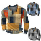Koszulka Henley Patchwork Męskie