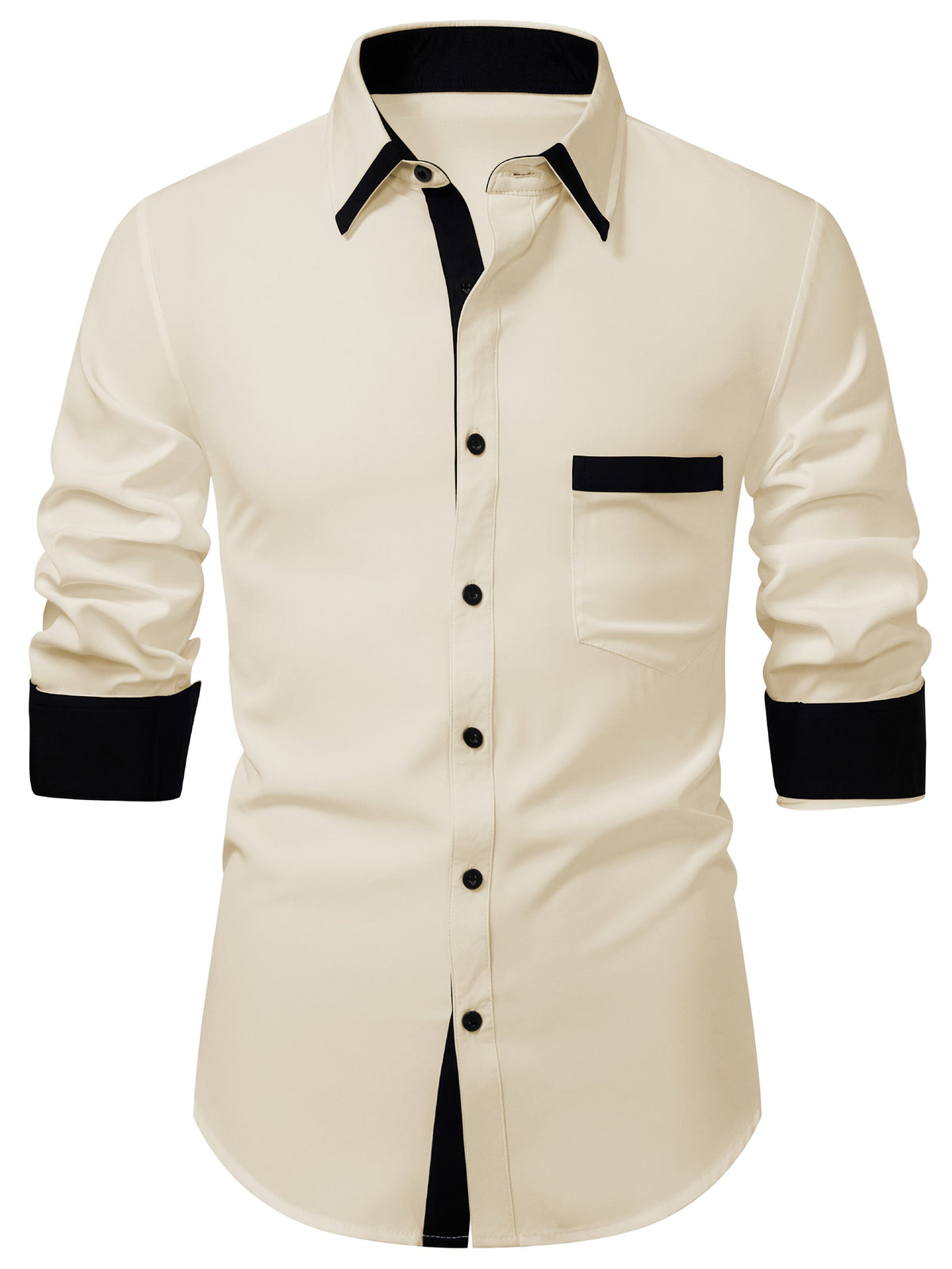 Camicia da uomo con finiture a contrasto e colletto