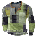 Koszulka Henley Patchwork Męskie