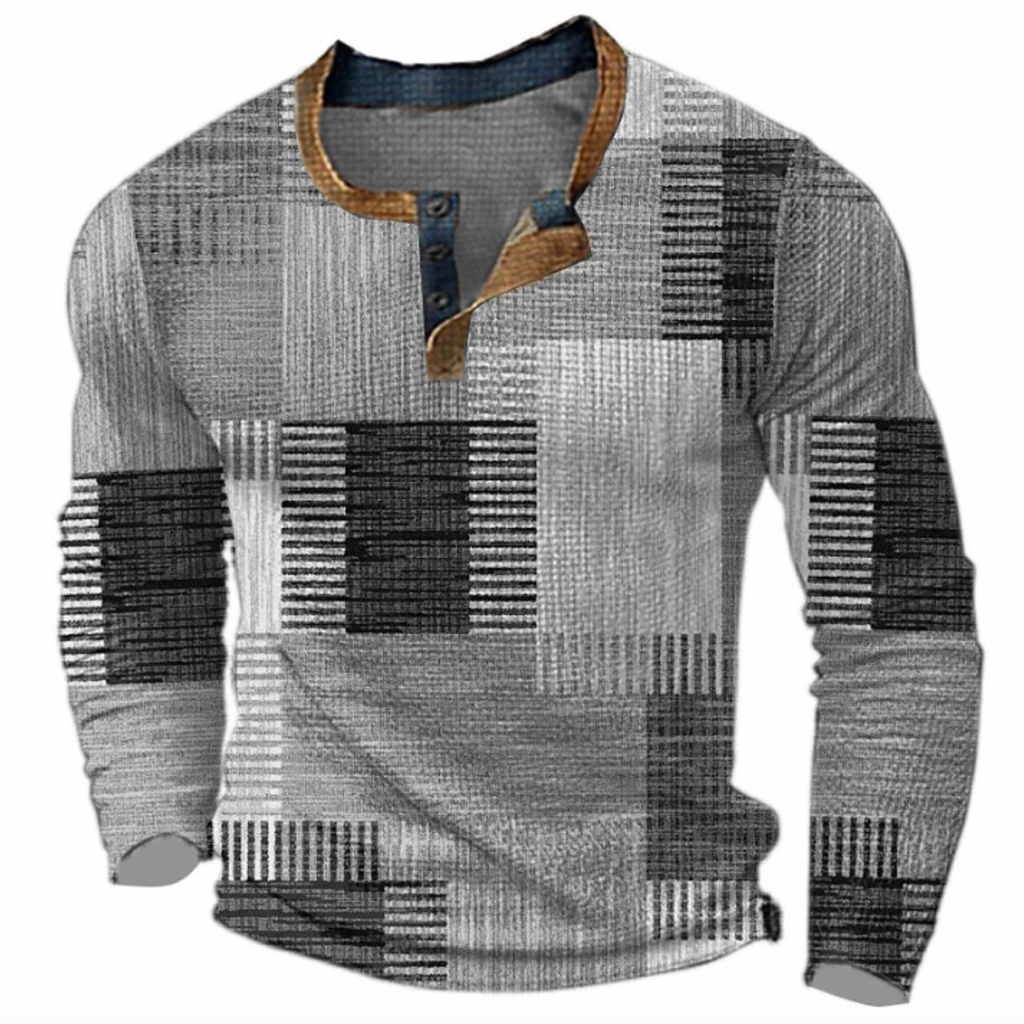 Koszulka Henley Patchwork Męskie