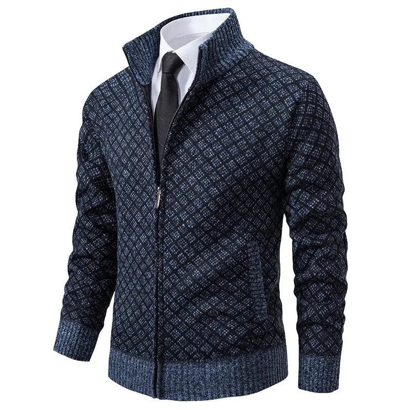Elegancki Sweter Rozpinany na Zamek Męski