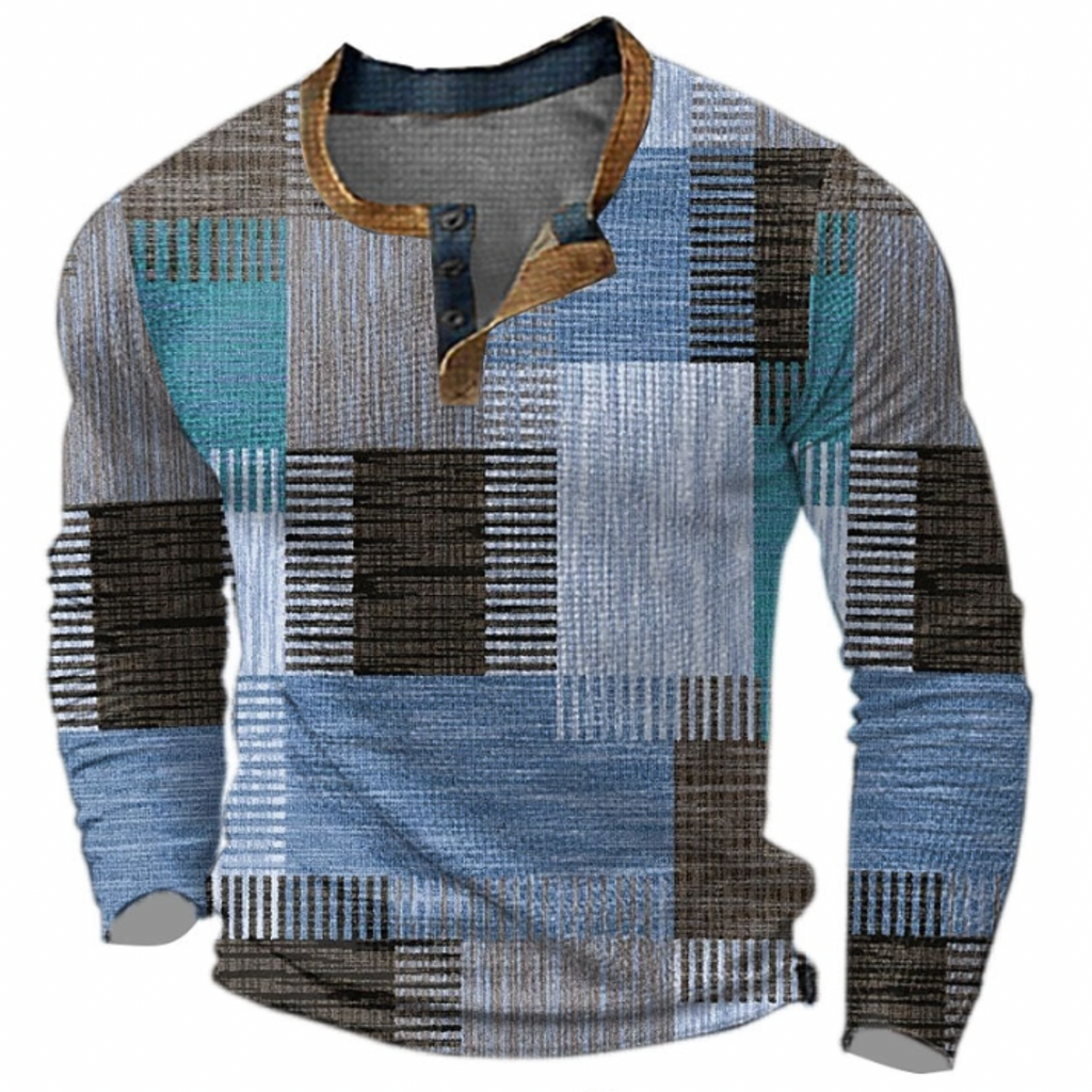 Koszulka Henley Patchwork Męskie