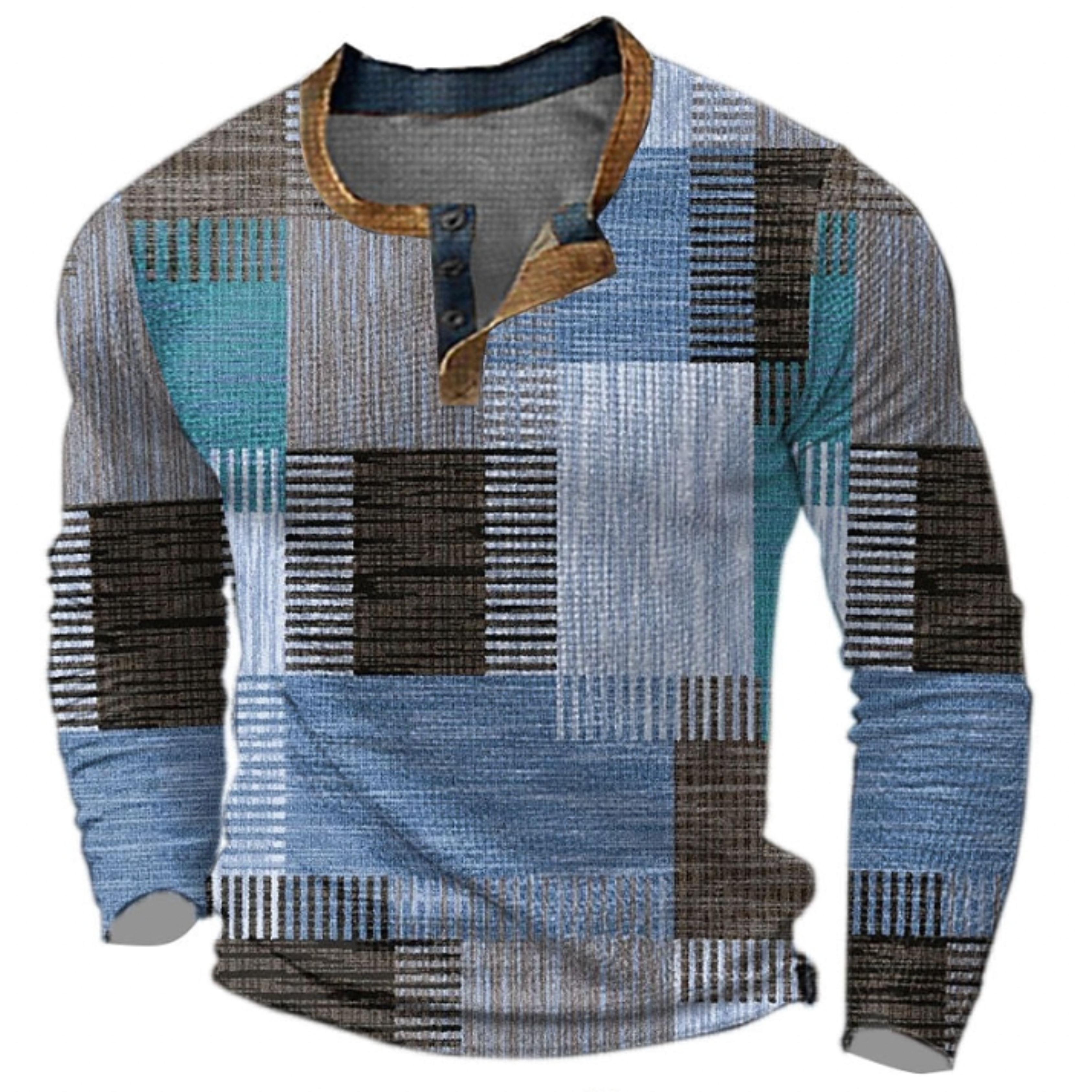 Koszulka Henley Patchwork Męskie