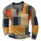Koszulka Henley Patchwork Męskie