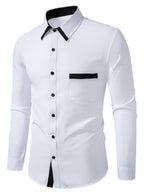 Camicia da uomo con finiture a contrasto e colletto