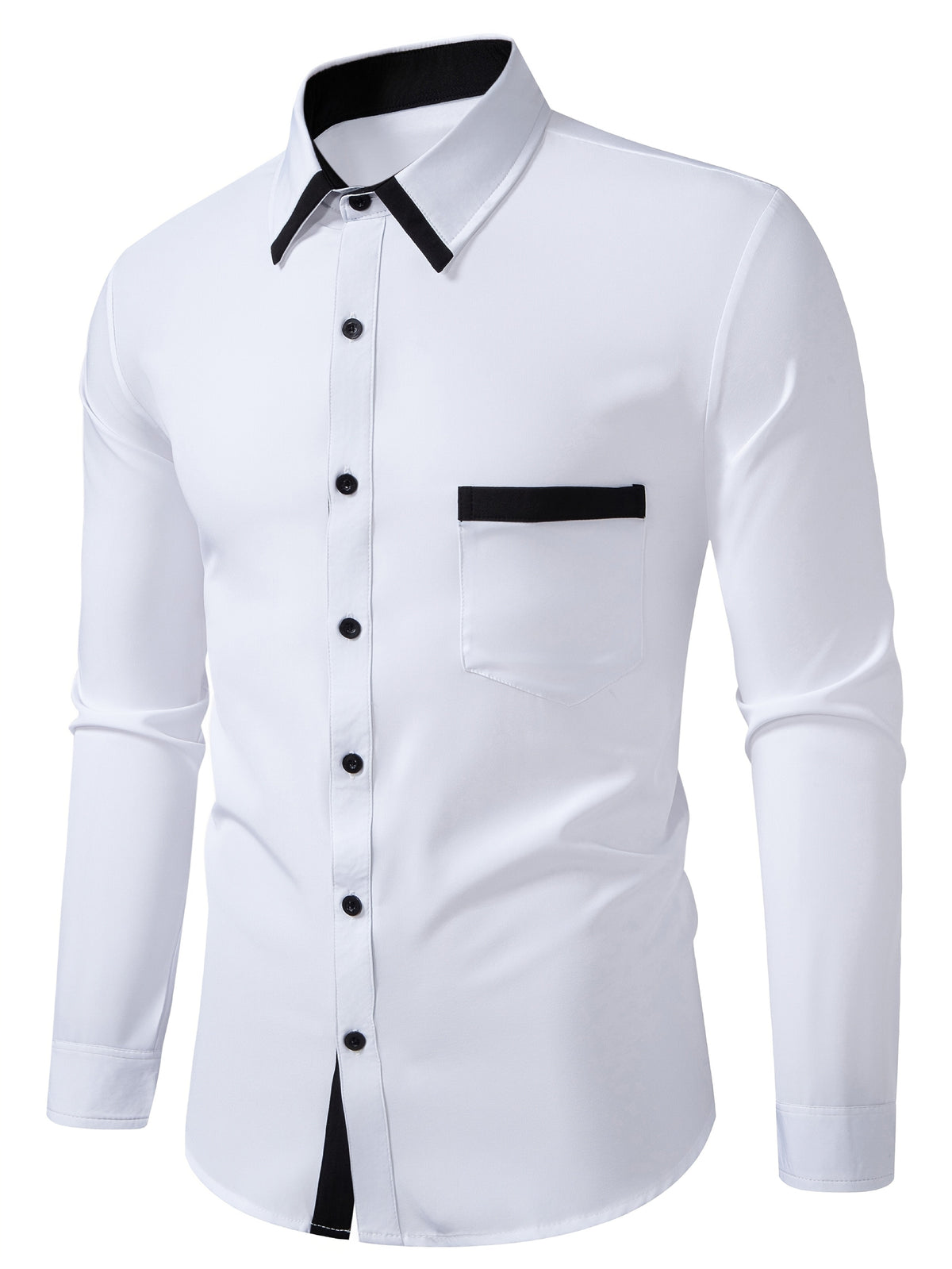 Camicia da uomo con finiture a contrasto e colletto