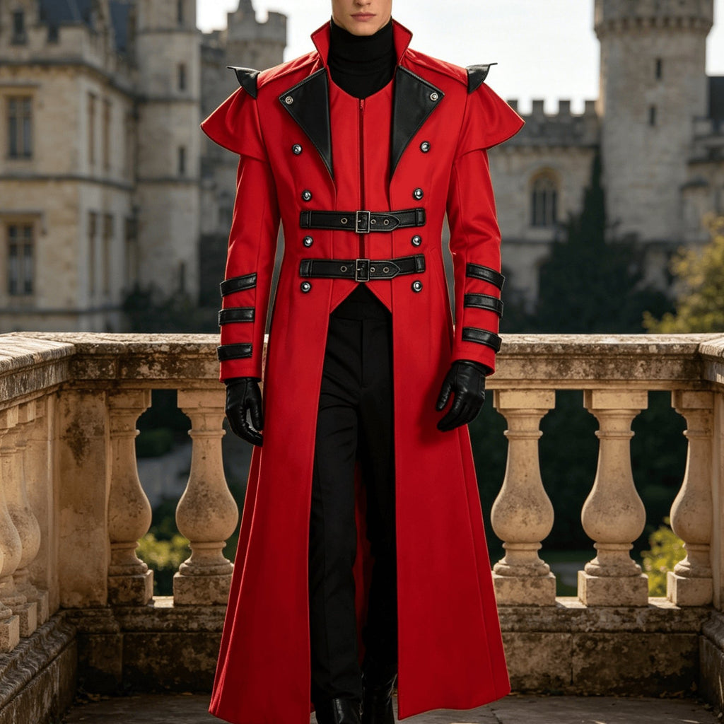 Men's Steampunk Halloween Jacket with Collar