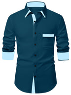 Camicia da uomo con finiture a contrasto e colletto